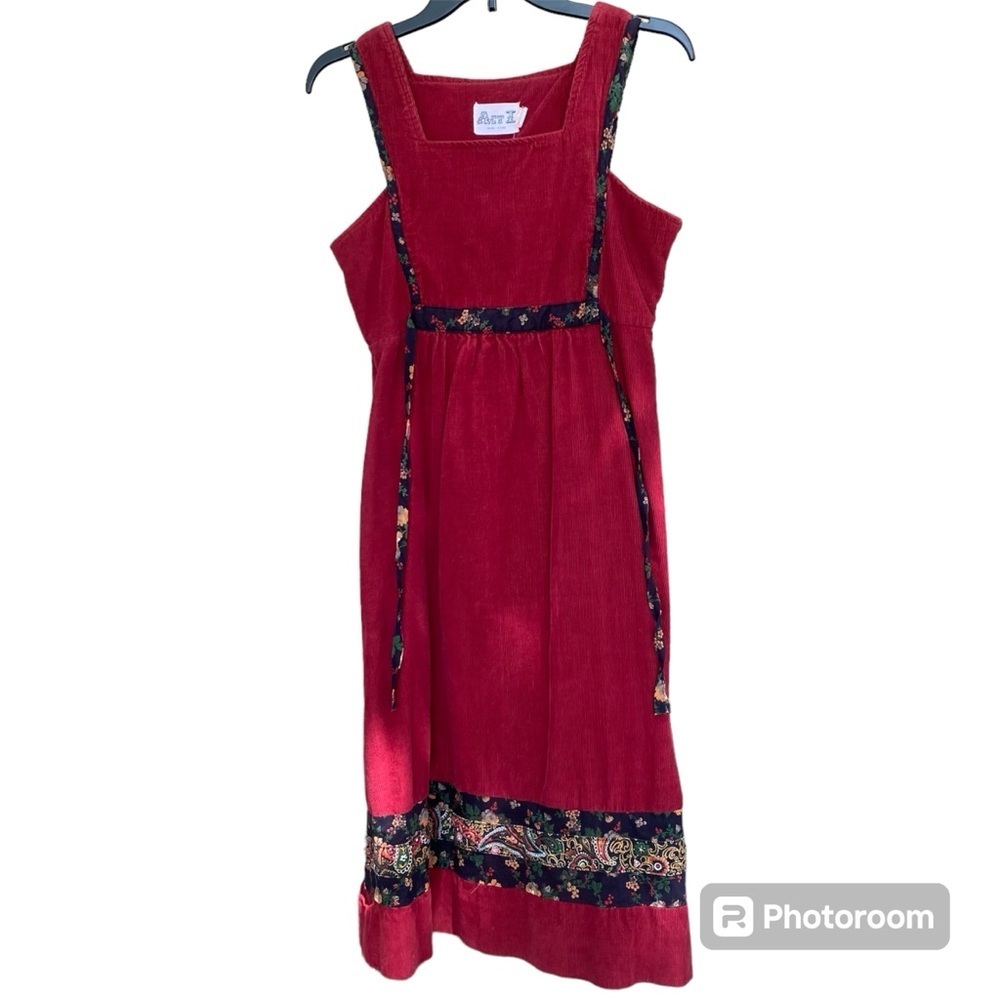 Act I Vintage Red Corduroy Midi Dress